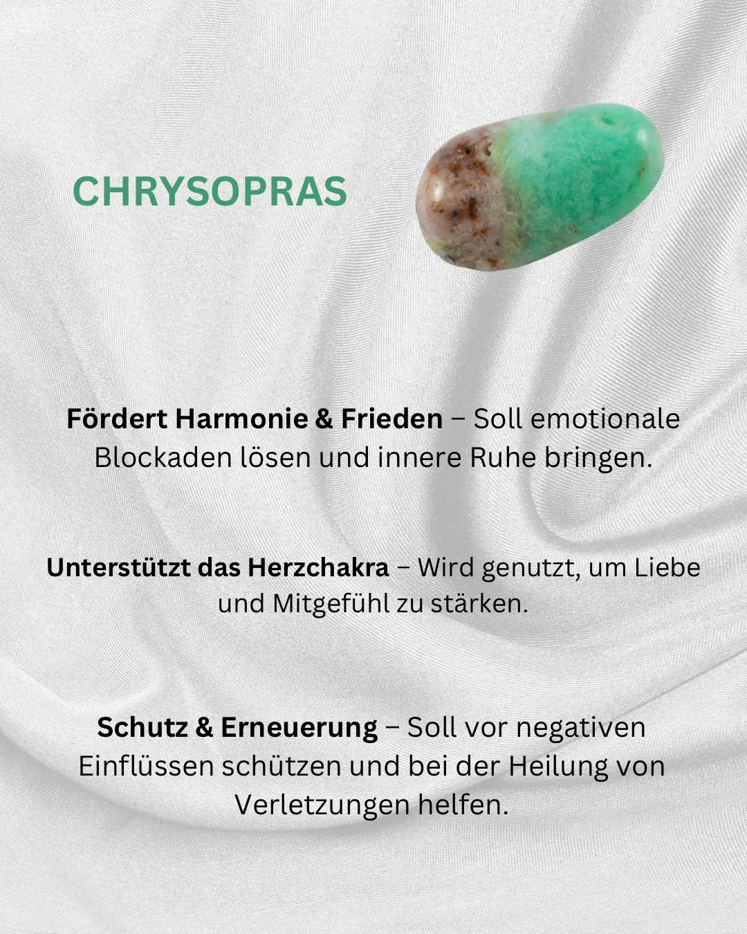 Chrysopras – Stein der Hoffnung & Erneuerung Nezih