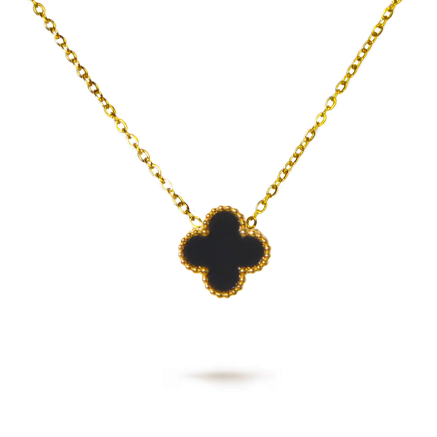 Fleur Charm Schwarz Halskette