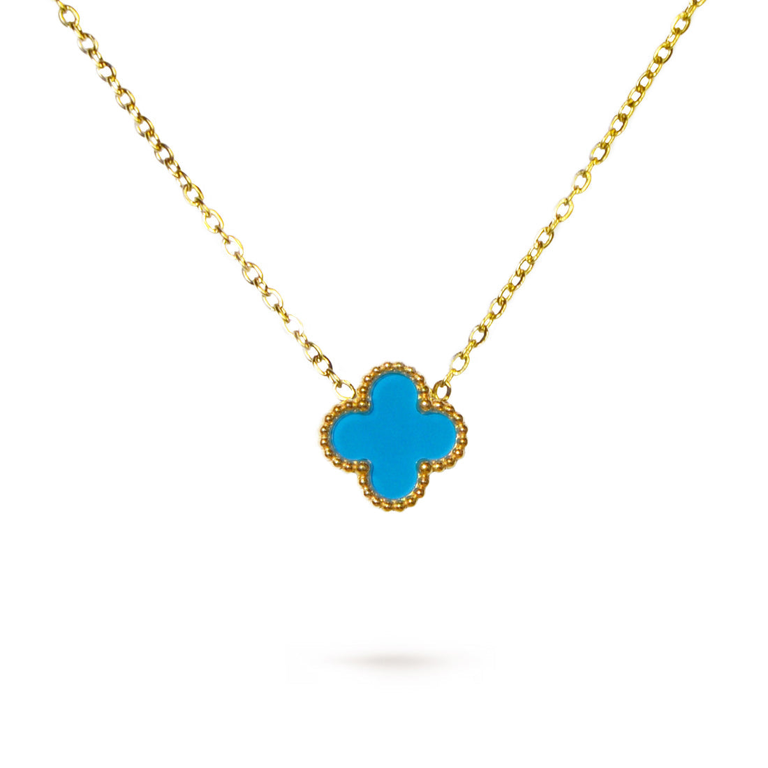 Fleur Charm Türkis Halskette